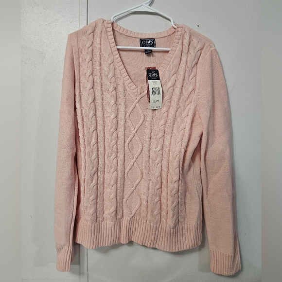 NWT! Light Pink Chaps Petite Knit Sweater! - Picture 1 of 5
